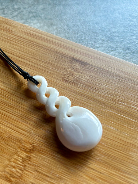 Bone Triple Twist Pendant