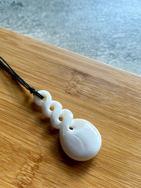 Bone Triple Twist Pendant