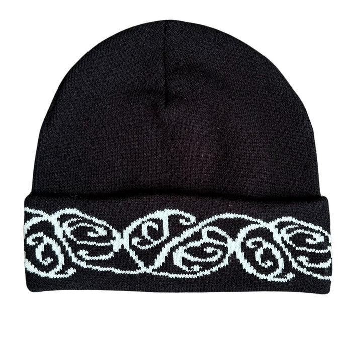 Beanie With White Kowhaiwhai