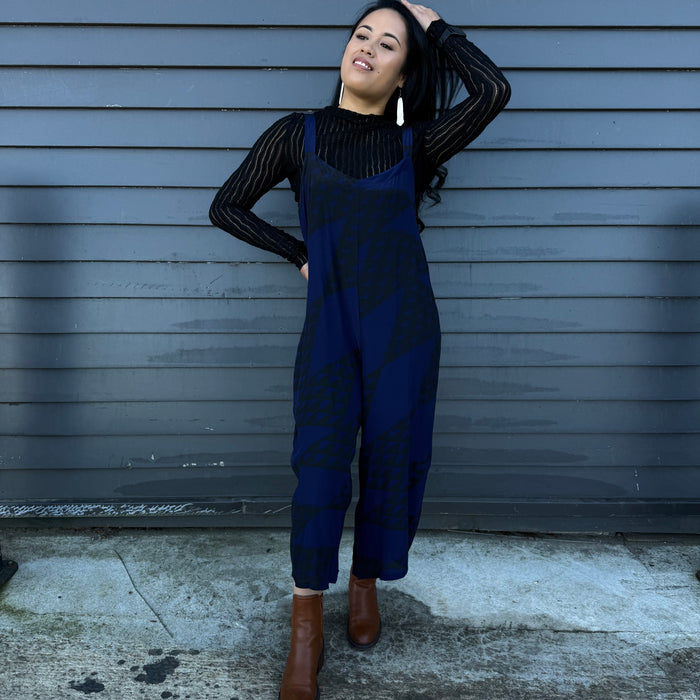 Niho Taniwha Jumpsuit - Navy