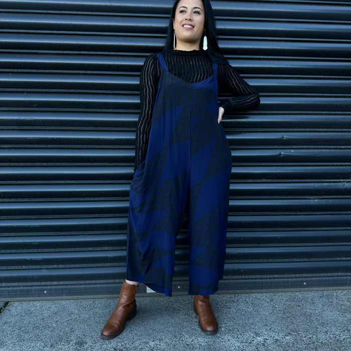 Niho Taniwha Jumpsuit - Navy
