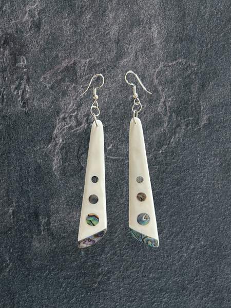 Bone Earring with Paua Inlay