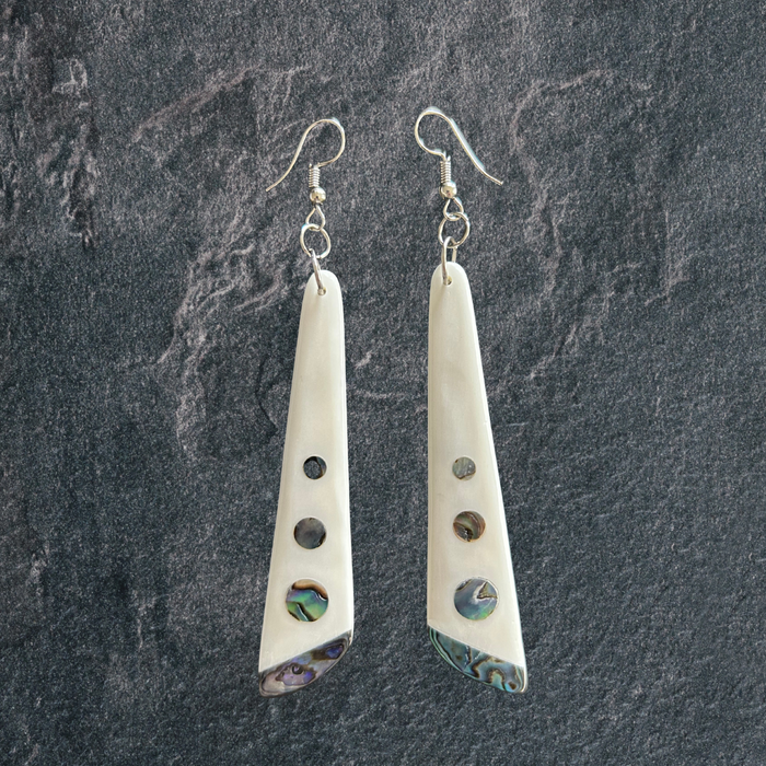 Bone Earring with Paua Inlay