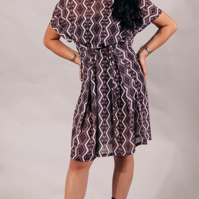 Aronui Tie Dress - Blush
