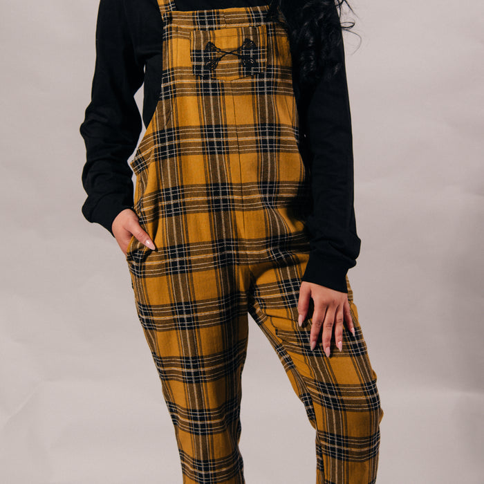 Tartan Overalls - Mustard