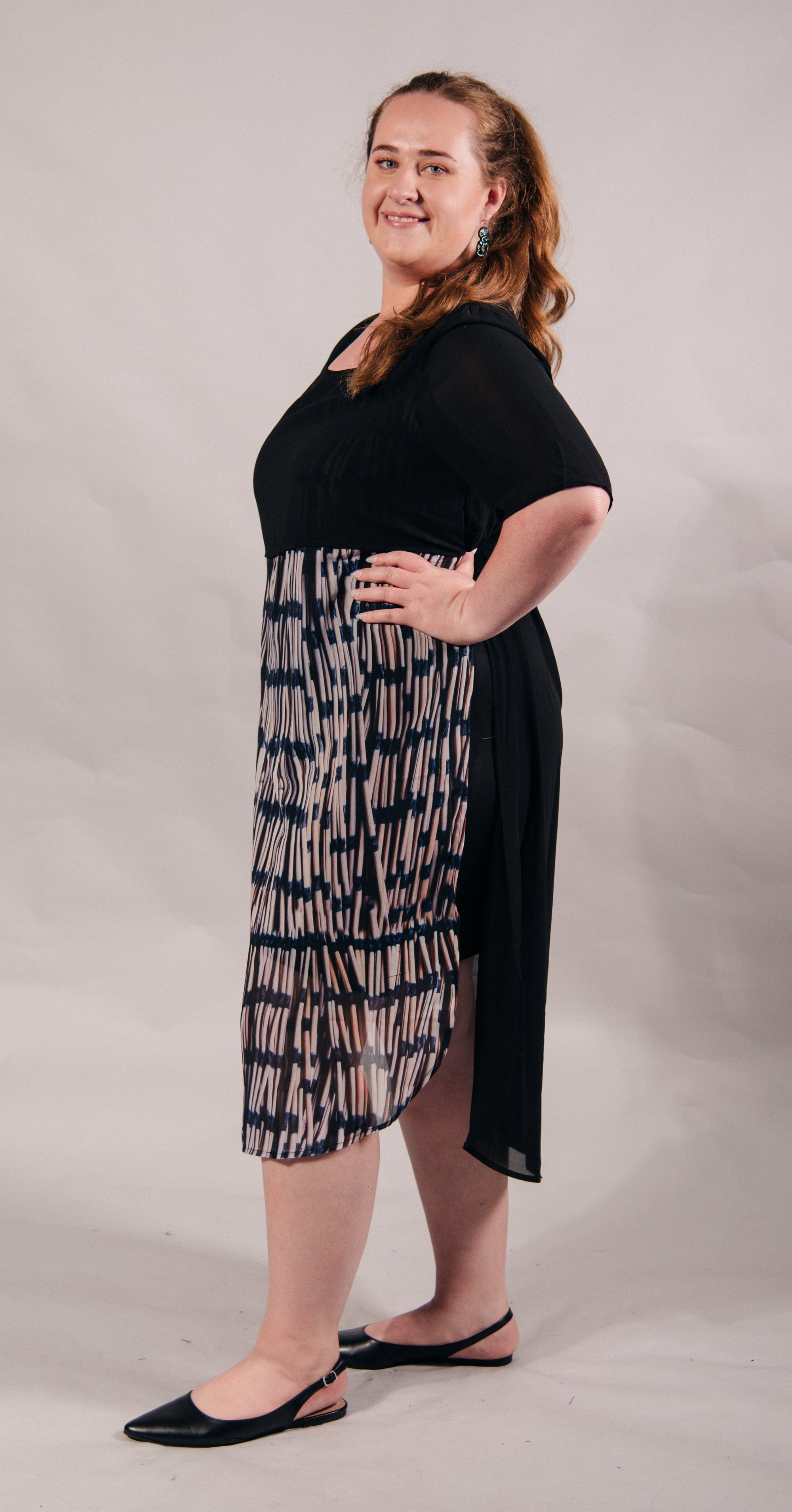 Pre Order Piupiu Print Dress With Splits And Ties