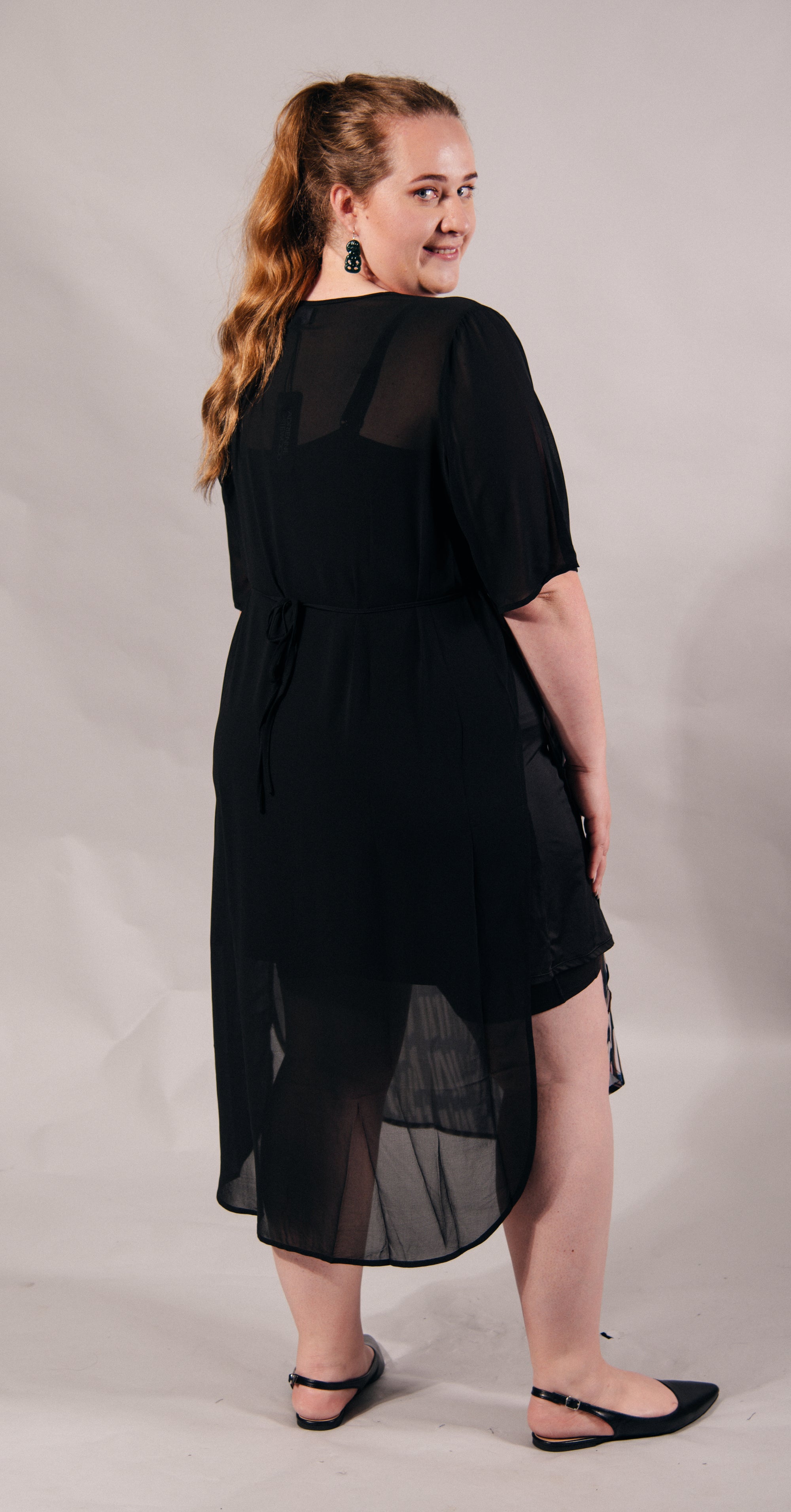 Pre Order Piupiu Print Dress With Splits And Ties