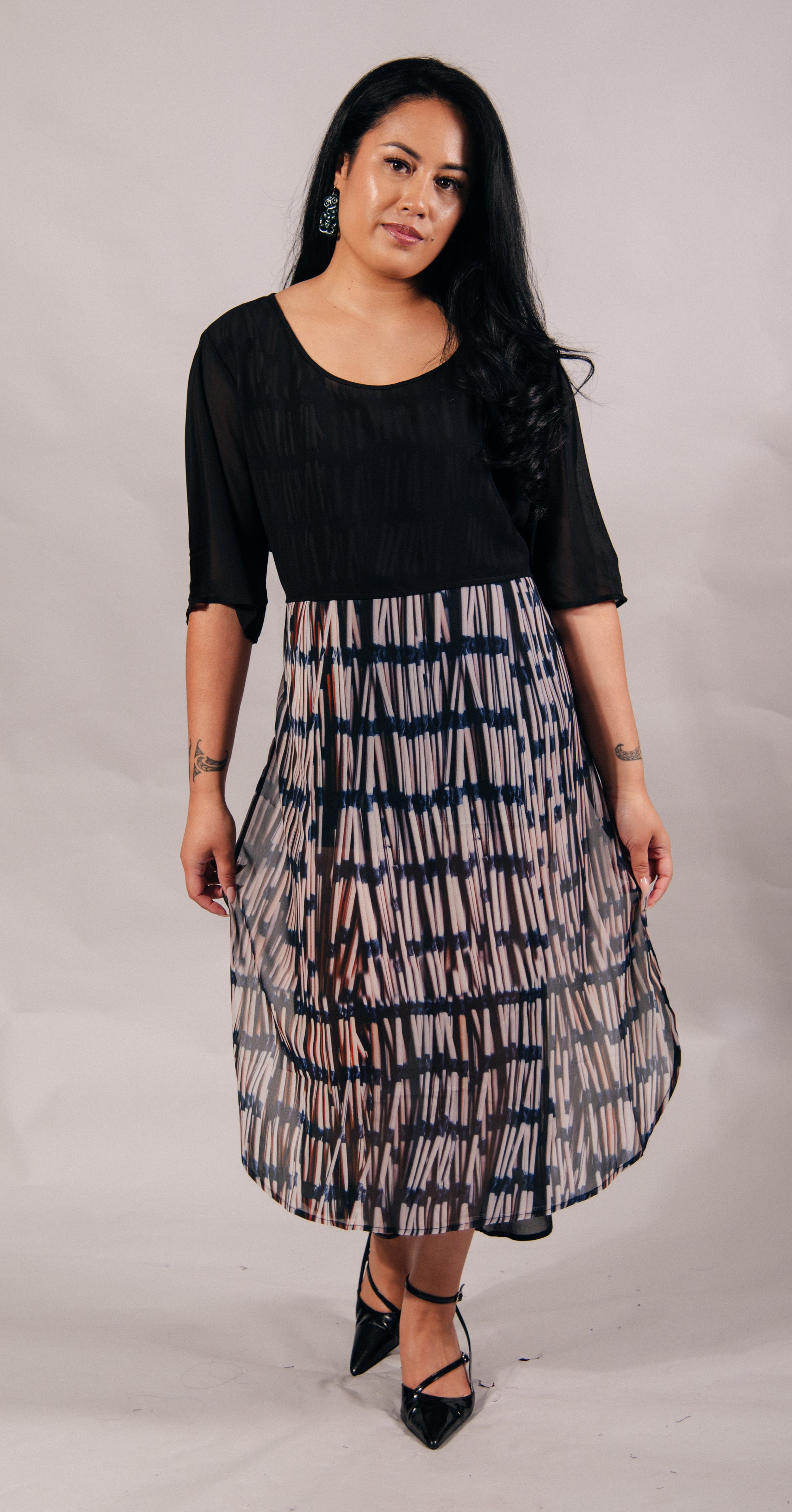 Pre Order Piupiu Print Dress With Splits And Ties