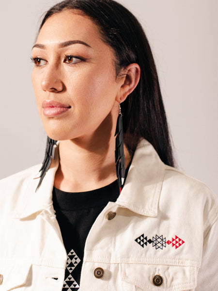 Pīata Triple Feather Xtra Long Earrings