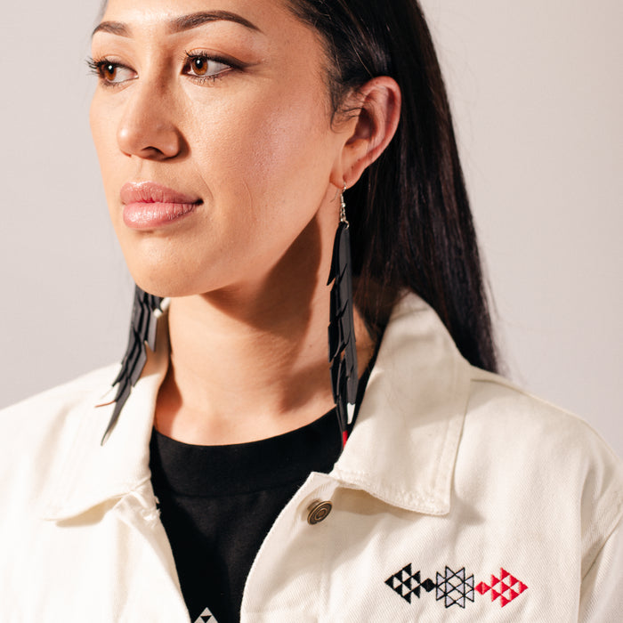 Pīata Triple Feather Xtra Long Earrings
