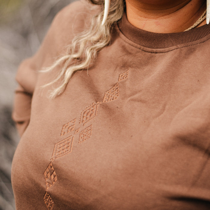 Taniko Waru Embroidered Sweater - Brown