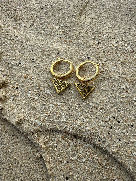 18ct Gold Plated Niho Earrings
