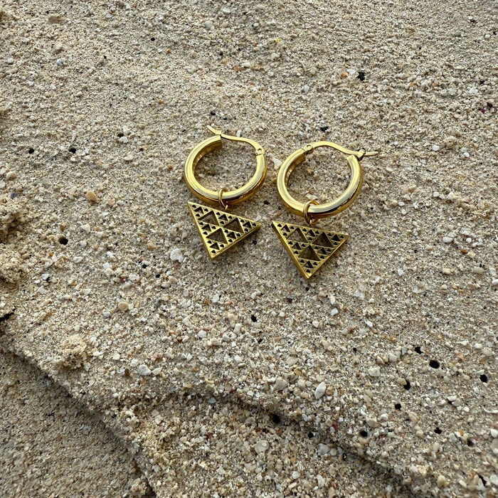 18ct Gold Plated Niho Earring and Pendant Set