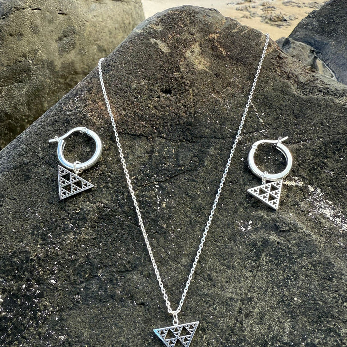 Silver Niho Earring & Pendant Set