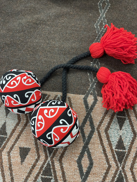 Poi Short - Red, Black & White