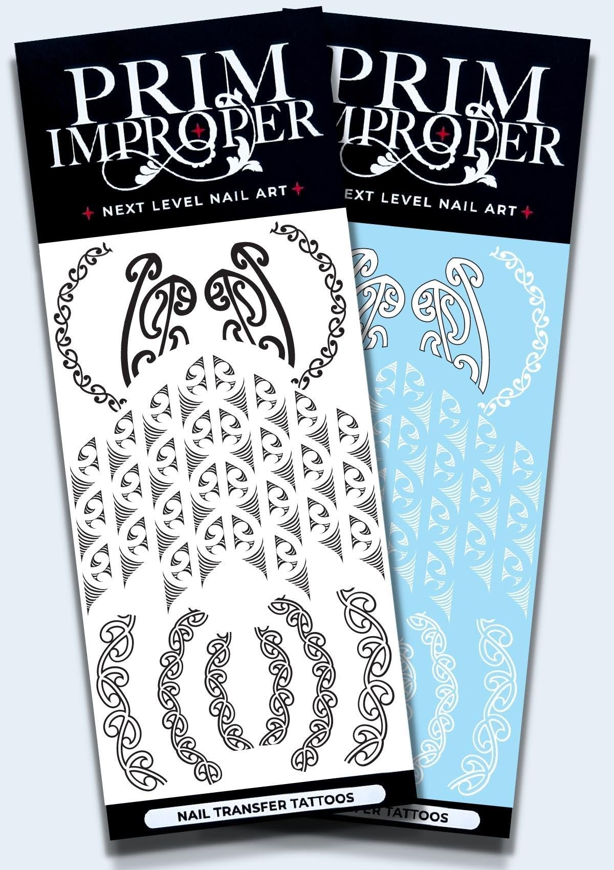 Black &amp; White Nail Transfer Tattoos