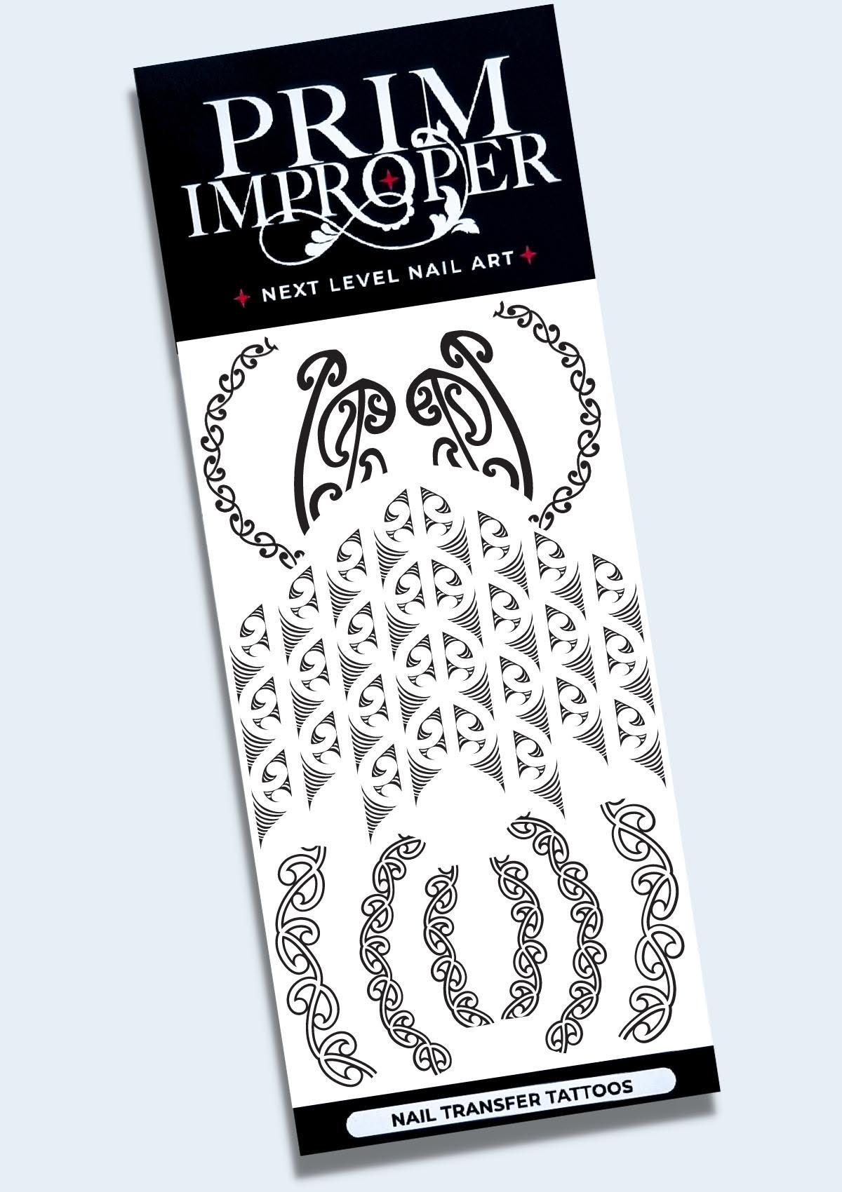 Black &amp; White Nail Transfer Tattoos
