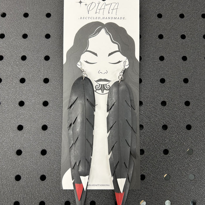 Pīata Triple Feather Xtra Long Earrings